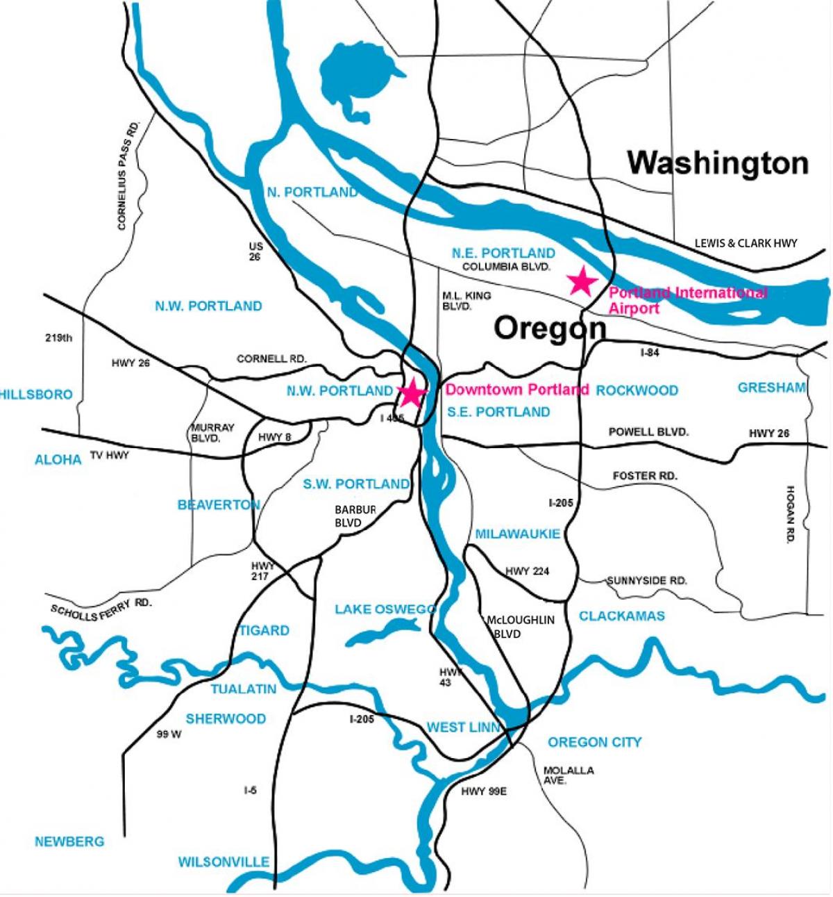 Portland bölge haritası