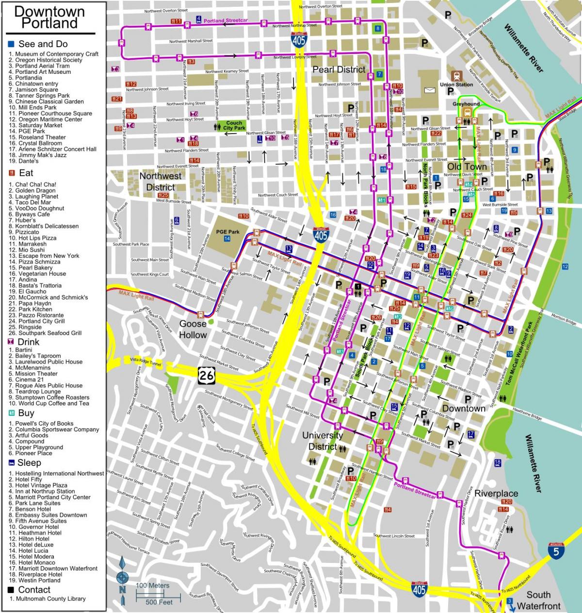 sokak haritası, Portland Oregon