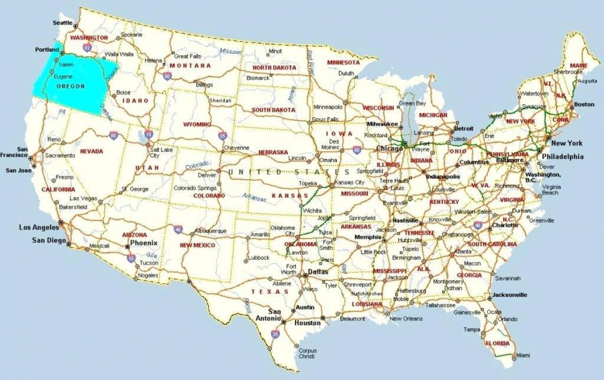 Portland Oregon USA haritası