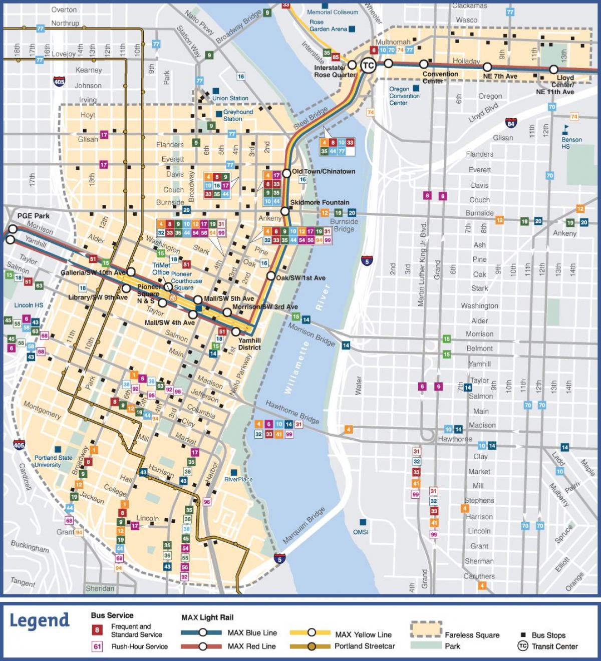transit harita Portland