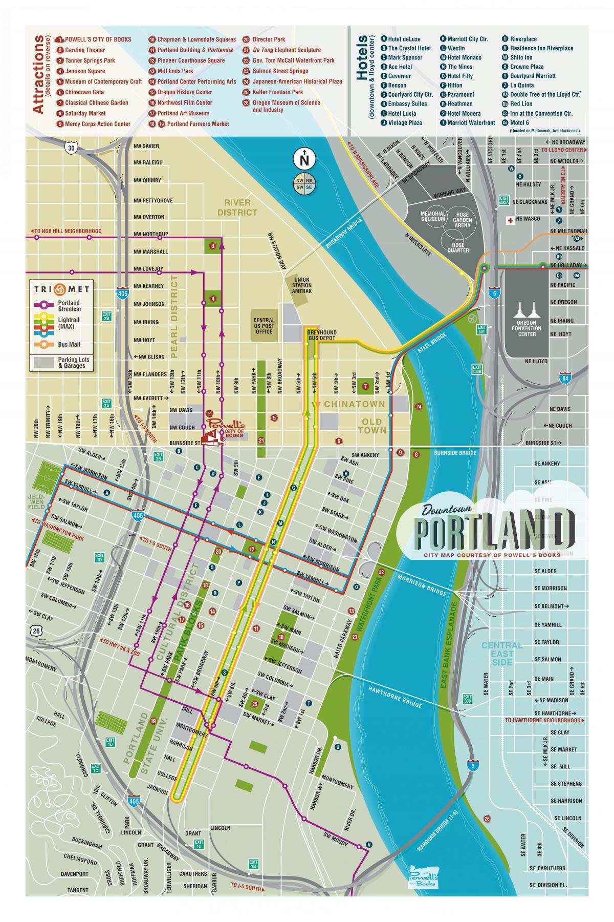 Portland ziyaretçi haritası