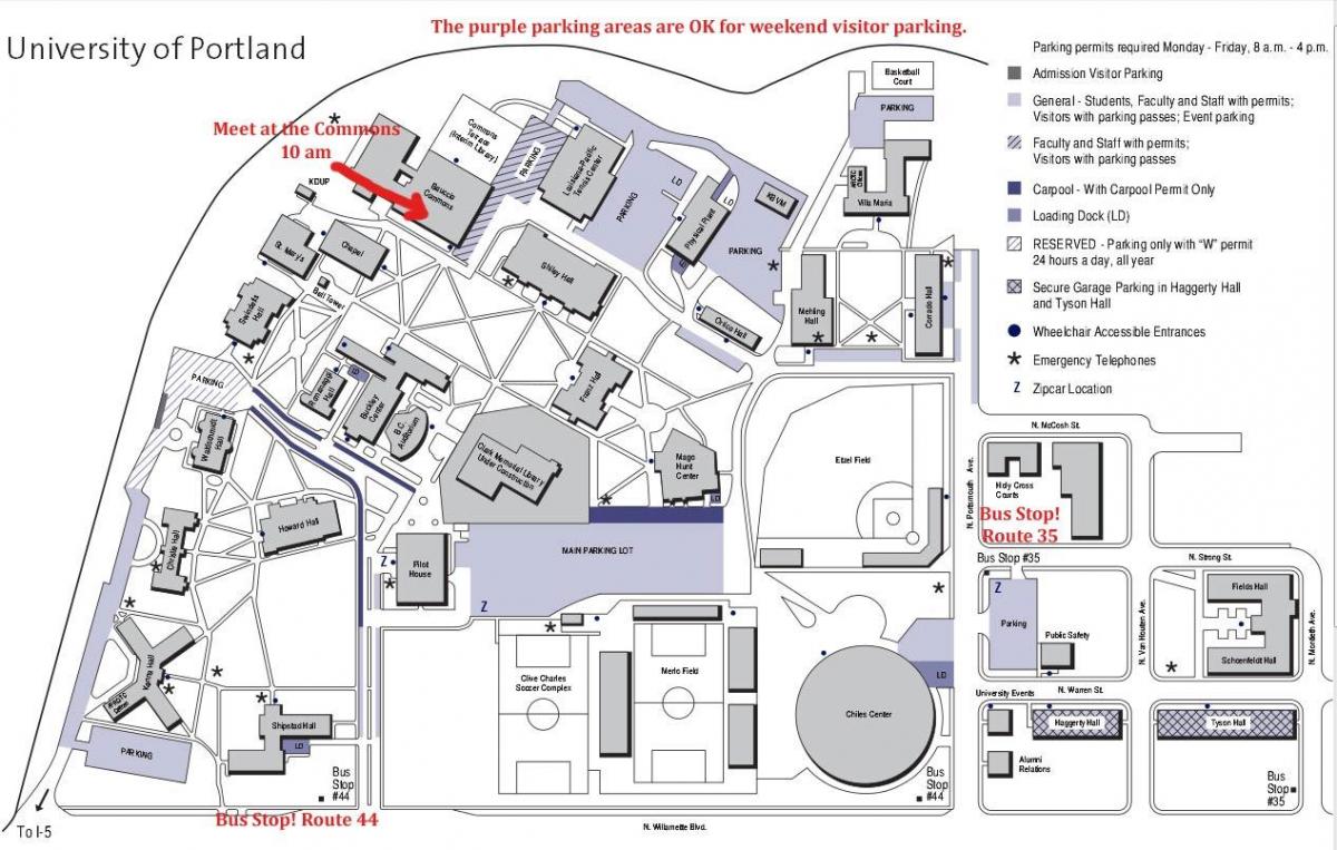 Portland Üniversitesi Harita