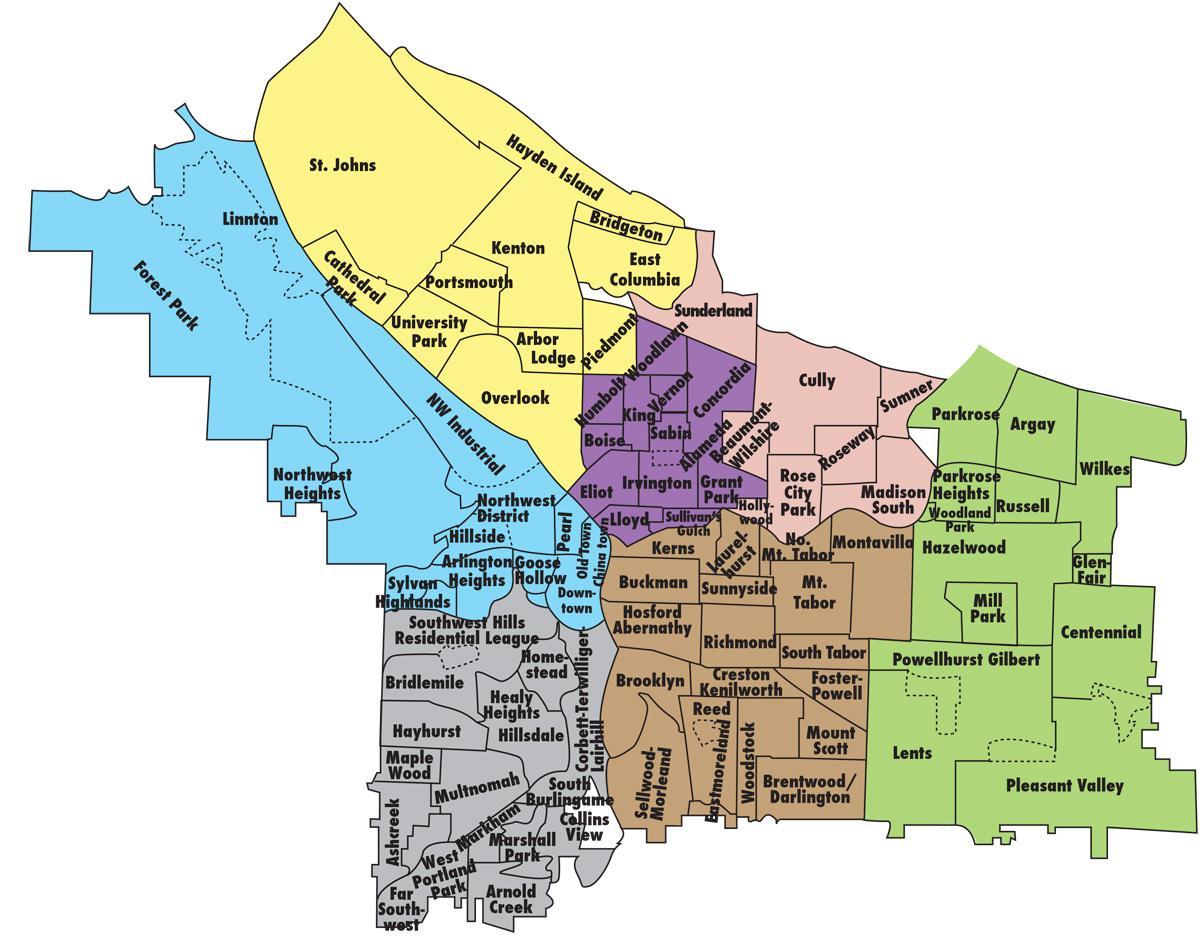 Portland haritası mahalleleri